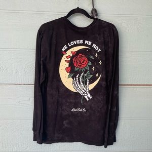 Last Call Co. tie dye skull shirt